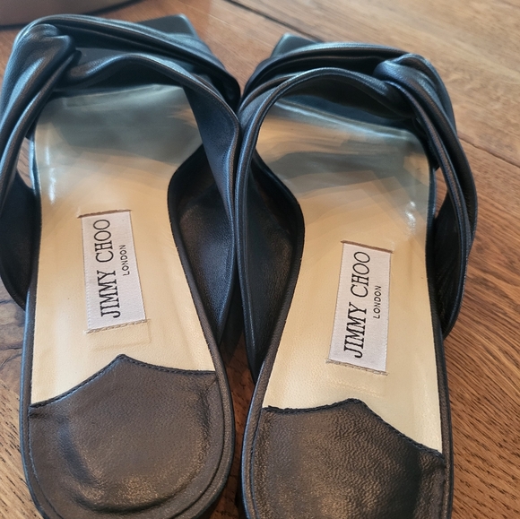 Jimmy Choo black leather Narisa flat sandals - Picture 5 of 8